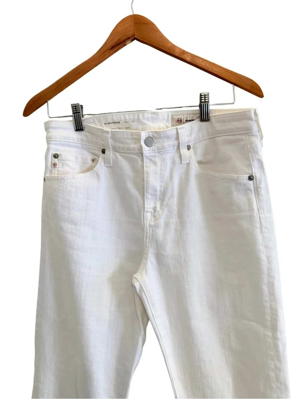 AG ADRIANO GOLDSCHMIED Ex-Boyfriend Slouchy Slim Jeans White Size 27